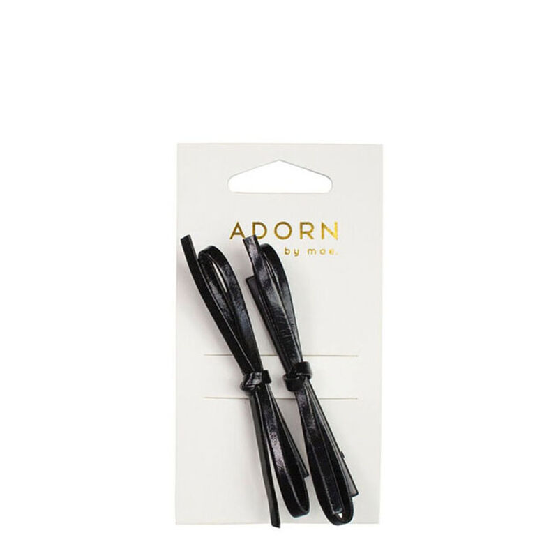 Adorn by Mae Alligator Clips Bows - Patent Black image number 0